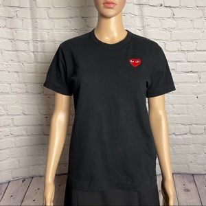 Comme des Garcons Play Heart Logo Crewneck T-Shirt Size S Black